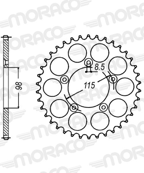 Couronne aluminium 48 dents KTM SX65 (2004-2023) – Supersprox AP10148