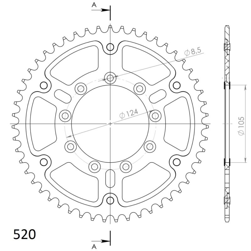 Couronne 49 dents – Supersprox SPX STEALTH 151:49-BLEU – Aluminium/acier renforcé