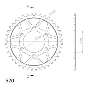 Couronne acier 42 dents Kawasaki GPZ400 ZX400A 1986-1989 – Supersprox CG40342